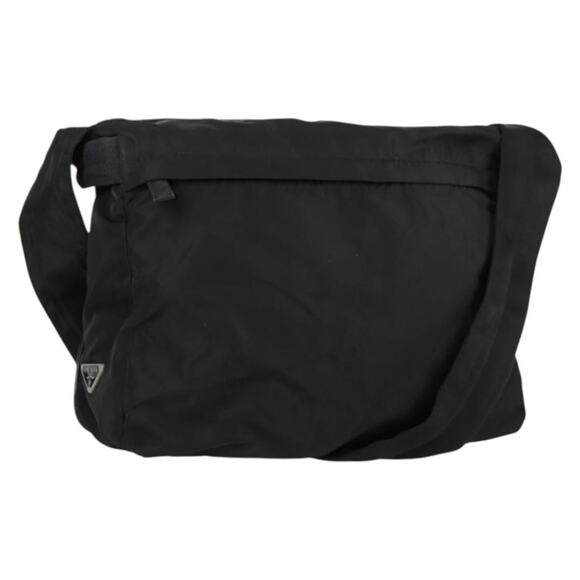 PRADA Shoulder Bag Nylon Black Silver - Picture 1 of 13